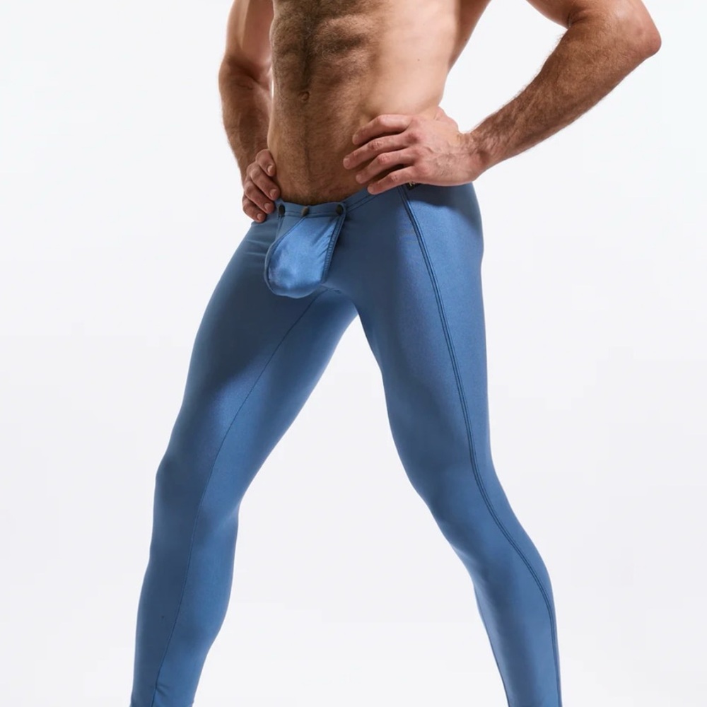 NWT N2N Bodywear TC27 Titan Tights W/ Snap Pouch - Small - Blue